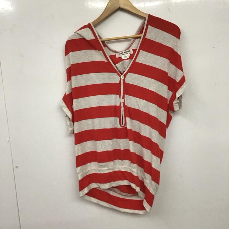 ジュンヤワタナベコムデギャルソン JUNYA WATANABE COMME des GARCONS カットソー 半袖 半袖カットソー ドルマンスリーブ ボーダー M ボーダー柄 灰 / グレー / X 赤 / レッド /  レディース USED 古着 中古 10136265