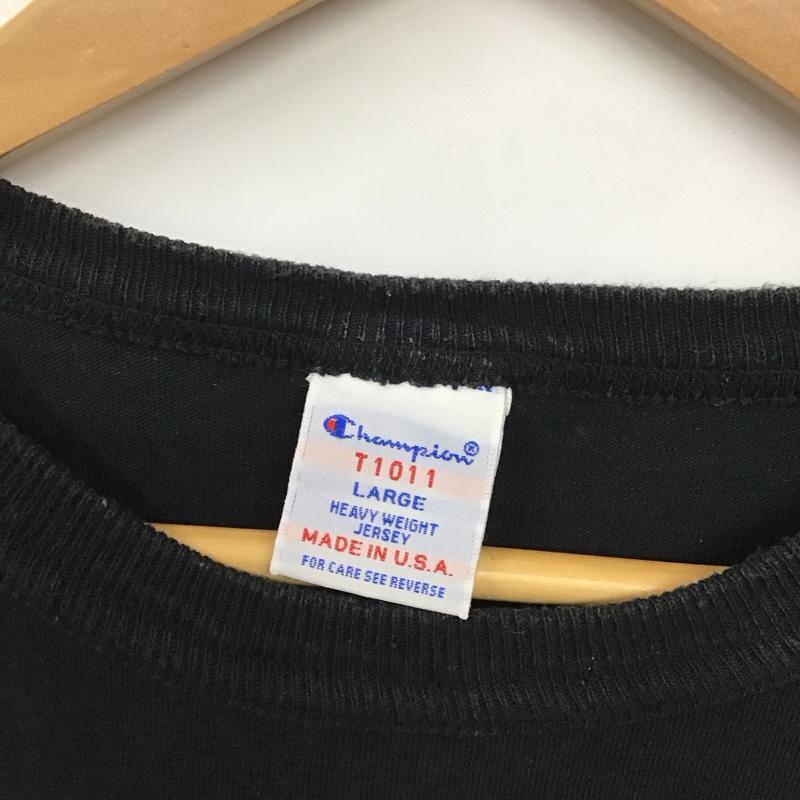 スタンダード カリフォルニア STANDARD CALIFORNIA Tシャツ 半袖 半袖カットソー プリントTシャツ クルーネックカットソー チャンピオン L ロゴ、文字 黒 / ブラック /  メンズ USED 古着 中古 10130727