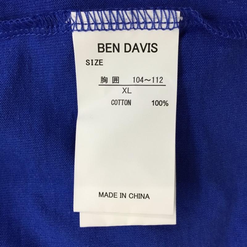 ベンデイビス BEN DAVIS Tシャツ 半袖 C-23580923 クルーネック バックプリント XL ロゴ、文字 青 / ブルー /  メンズ USED 古着 中古 10119847