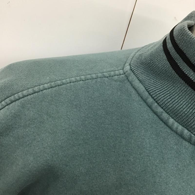 ハーレーダビッドソン Harley-Davidson トレーナー 長袖 長袖トレーナー スウェット ジップアップネック リブスウェットカットソー L ロゴ、文字 緑 / グリーン /  メンズ USED 古着 中古 10124331