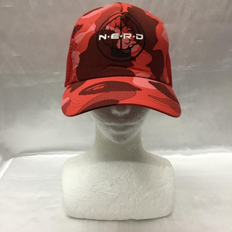 アベイシングエイプ A BATHING APE 帽子 キャップ NERD メッシュキャップ FREE ロゴ、文字 赤 / レッド /  メンズ USED 古着 中古 10109192