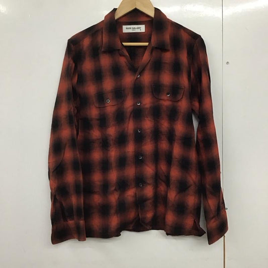 ルードギャラリー RUDE GALLERY シャツ、ブラウス 長袖 長袖シャツ チェックシャツ カラーシャツ 3 チェック 黒 / ブラック / X 赤 / レッド /  メンズ USED 古着 中古 10140514