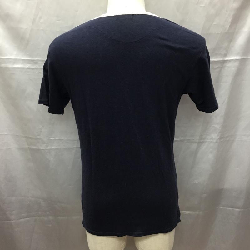 フォーティーファイブアールピーエム 45RPM Tシャツ 半袖 クルーネック 2 プリント 紺 / ネイビー /  メンズ USED 古着 中古 10112382