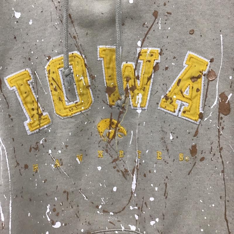 古着 USED パーカー 長袖 長袖パーカー プルオーバーパーカー スウェット 古着 M ロゴ、文字 X ダメージ加工 ベージュ / ベージュ /  メンズ USED 古着 中古 10147975