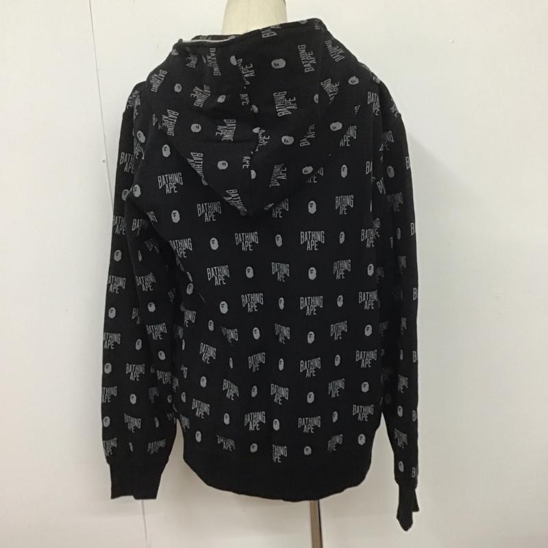 ア ベイシング エイプ A BATHING APE×PORTER パーカー 長袖 ジップアップパーカー 長袖パーカー フード付きパーカー XXL 総柄 X ロゴ、文字 黒 / ブラック /  メンズ USED 古着 中古 10107437