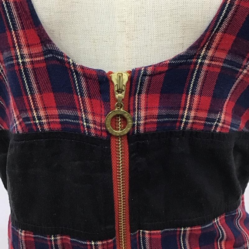 トミー ジーンズ TOMMY JEANS ワンピース ミニスカート 224-913204-720 Uネック ノースリーブ フリル M チェック マルチカラー / マルチカラー /  レディース USED 古着 中古 10115473