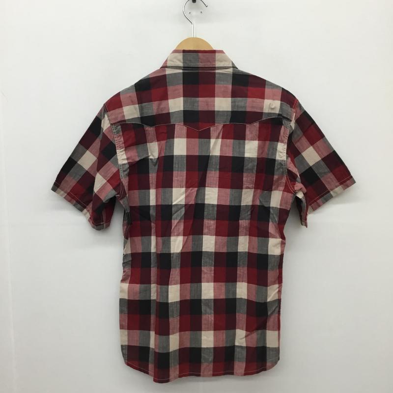 フラットヘッド The Flat Head シャツ、ブラウス 半袖 38 チェック 赤 / レッド / X 黒 / ブラック / X 白 / ホワイト / X 灰 / グレー /  メンズ USED 古着 中古 10130862