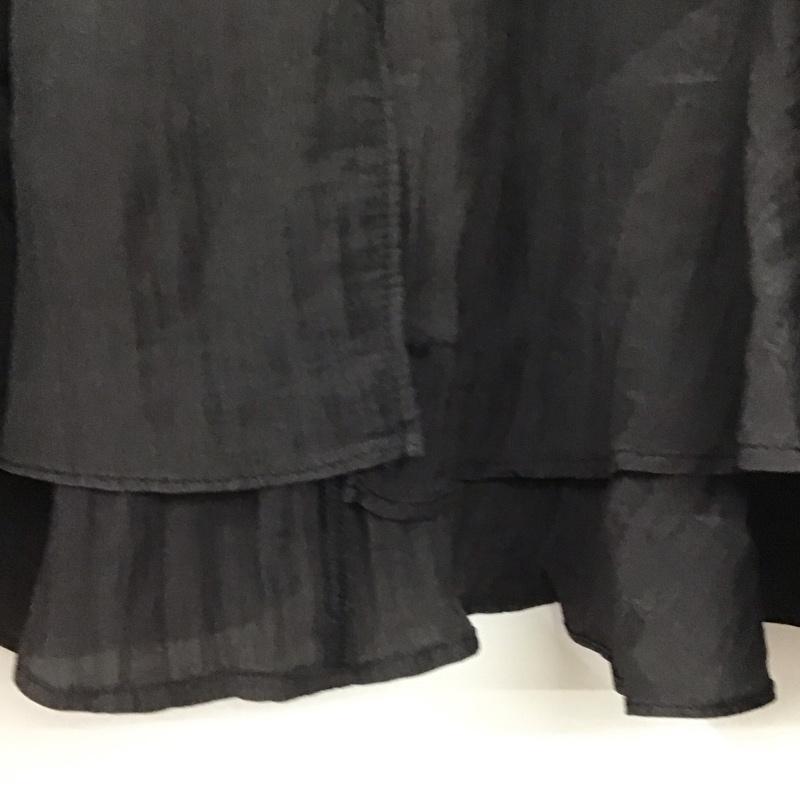 ジーナシス JEANASIS シャツ、ブラウス 半袖 ワッシャー サテン タグ付 FREE 無地 黒 / ブラック /  レディース USED 古着 中古 10144548