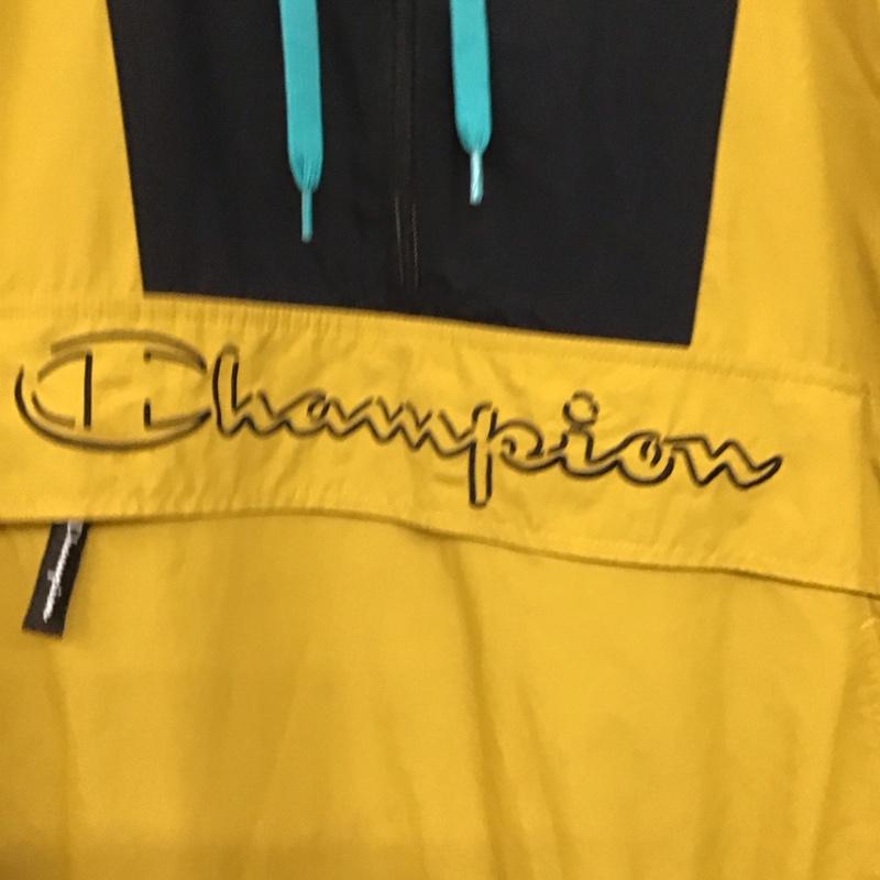 チャンピオン Champion ジャケット、上着 ジャンパー、ブルゾン c3-l609 アノラックパーカー プルオーバーパーカー M ロゴ、文字 黄 / イエロー /  メンズ USED 古着 中古 10141264