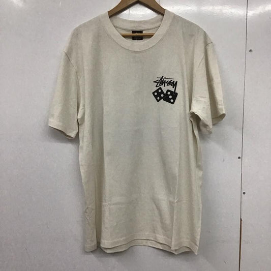 ステューシー STUSSY Tシャツ 半袖 半袖カットソー プリントTシャツ クルーネックカットソー L ロゴ、文字 白 / ホワイト /  メンズ USED 古着 中古 10138443