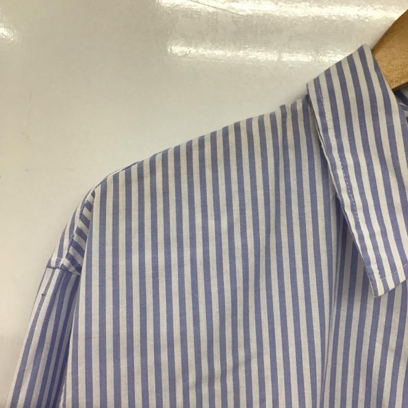 サマンサモスモスブルー Samansa Mos2 blue シャツ、ブラウス 長袖 1711594 FREE ストライプ 白 / ホワイト / X 青 / ブルー /  レディース USED 古着 中古 10144101