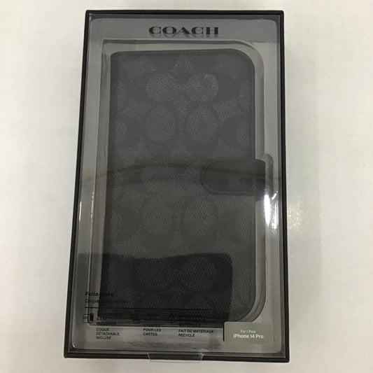 コーチ COACH ファッション小物 ファッション小物 CIPH-119-SCBLK iPhoneケース 手帳型 iPhone 14 Pro Folio Case ロゴ、文字 黒 / ブラック /  メンズ USED 古着 中古 10123045