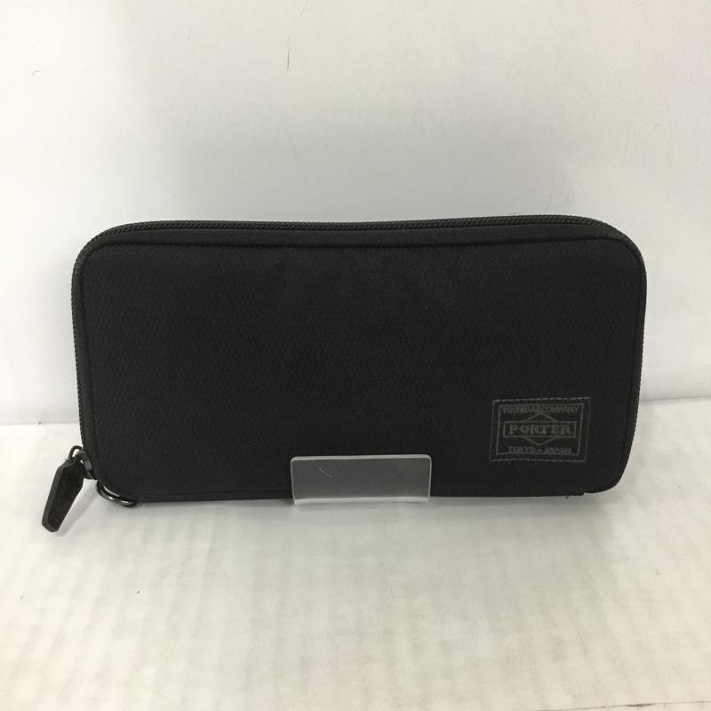 ポーター PORTER 財布 長財布 ラウンドファスナー ロゴ、文字 黒 / ブラック /  メンズ USED 古着 中古 10123644