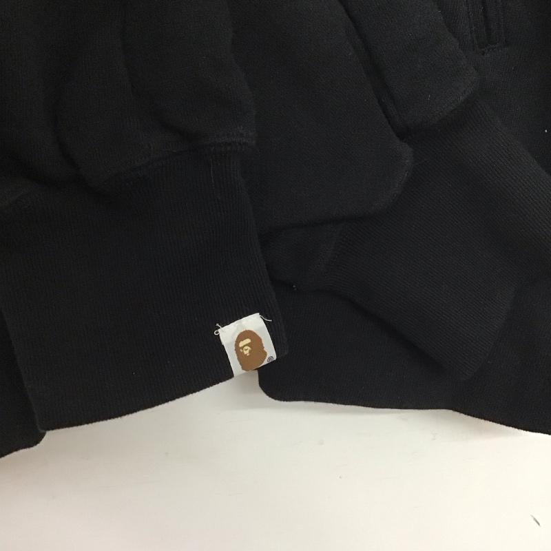 アベイシングエイプ A BATHING APE ジャケット、上着 ジャケット、ブレザー カジュアルジャケット アウター ノーカラージャケット ラグラン L ロゴ、文字 黒 / ブラック /  メンズ USED 古着 中古 10143486