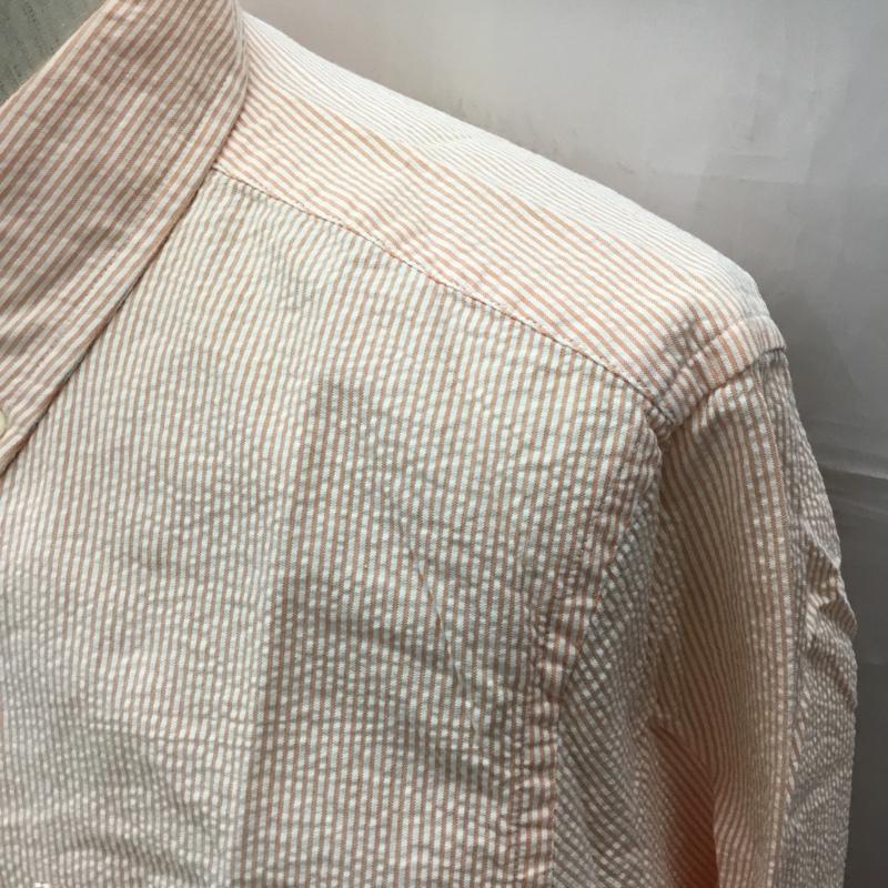 エルエルビーン L.L.Bean シャツ、ブラウス 長袖 ボタンダウンシャツ M ストライプ 白 / ホワイト / X 橙 / オレンジ /  メンズ USED 古着 中古 10112762