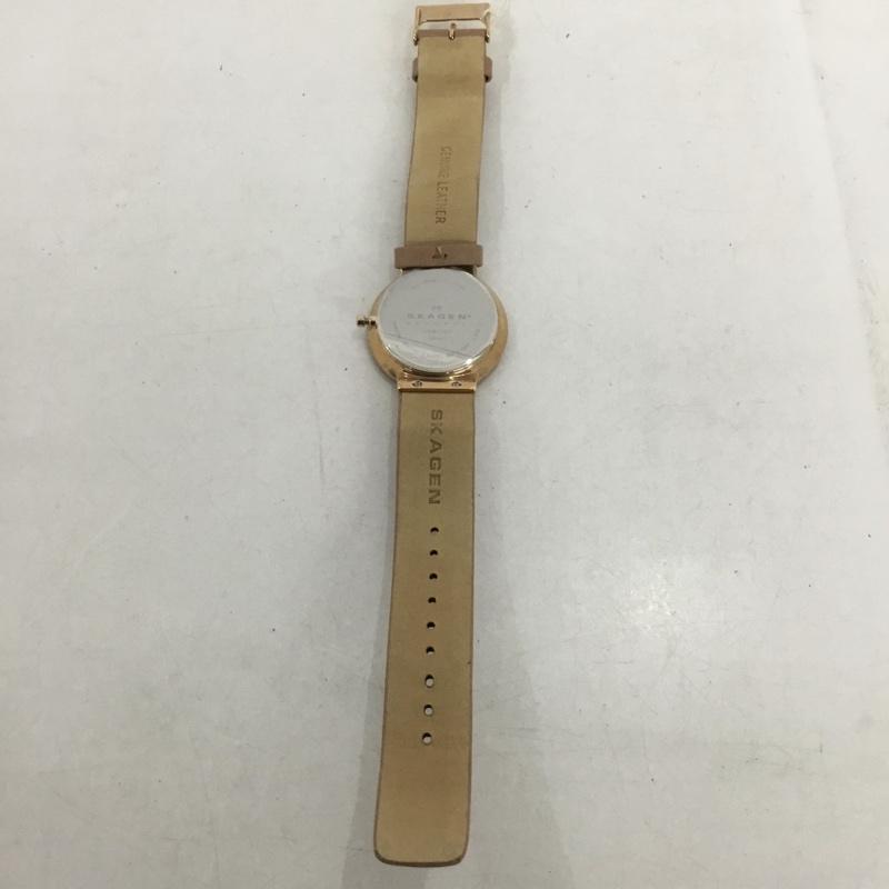 スカーゲン SKAGEN 腕時計 アナログ（クォーツ式） SKW2168 レザーベルト ロゴ、文字 ベージュ / ベージュ /  レディース USED 古着 中古 10135184