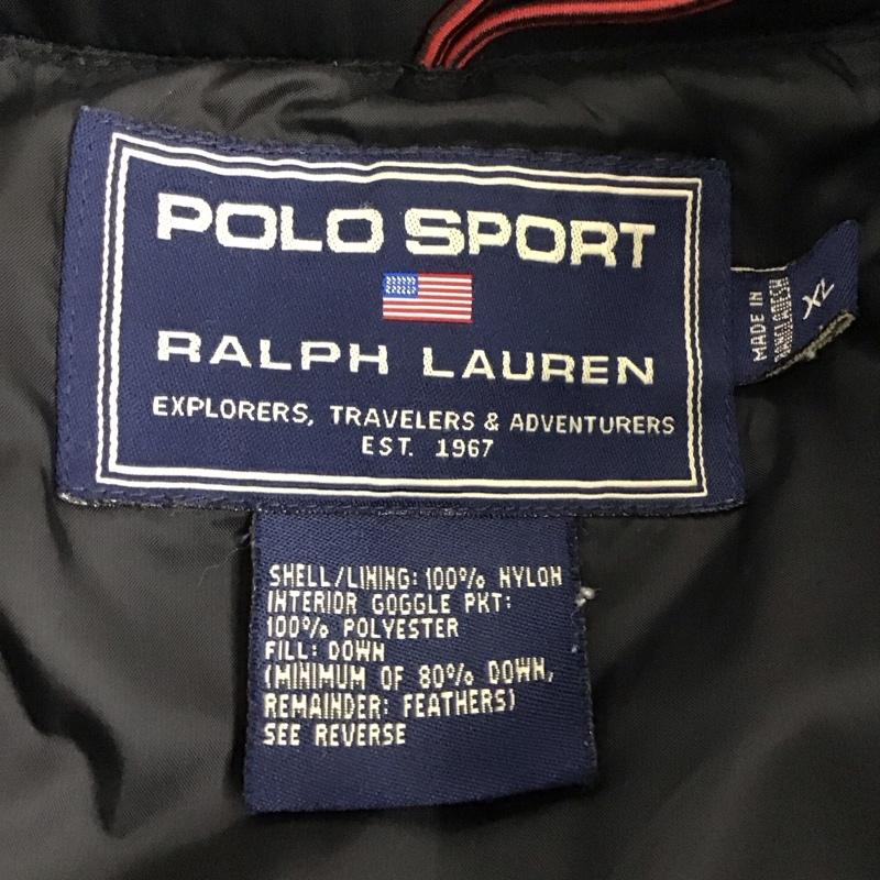 ポロスポーツラルフローレン POLOSPORT ベスト ベスト ジップアップダウンジャケット ノースリーブジャケット アウター XL ロゴ、文字 黒 / ブラック /  メンズ USED 古着 中古 10131359