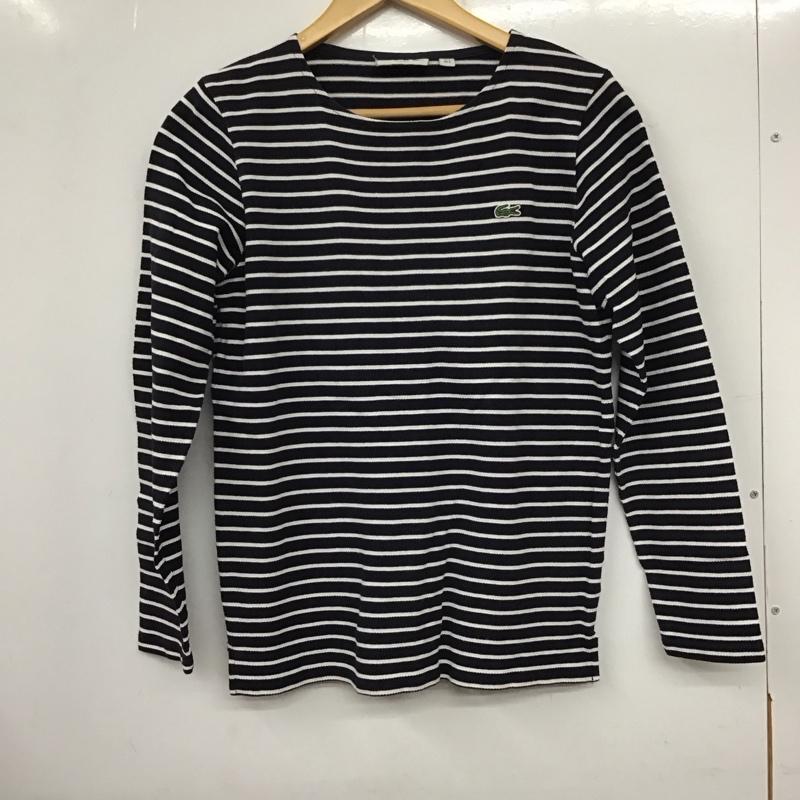 ラコステ LACOSTE カットソー 長袖 長袖カットソー クルーネックカットソー ボーダーカットソー S ボーダー柄 白 / ホワイト / X 紺 / ネイビー /  メンズ USED 古着 中古 10137026
