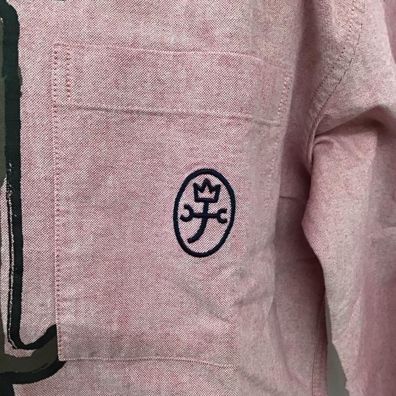 カステルバジャック CASTELBAJAC シャツ、ブラウス 長袖 長袖シャツ カラーシャツ ポケットシャツ 長袖カットソー プリントシャツ プリント 赤 / レッド /  メンズ USED 古着 中古 10123780
