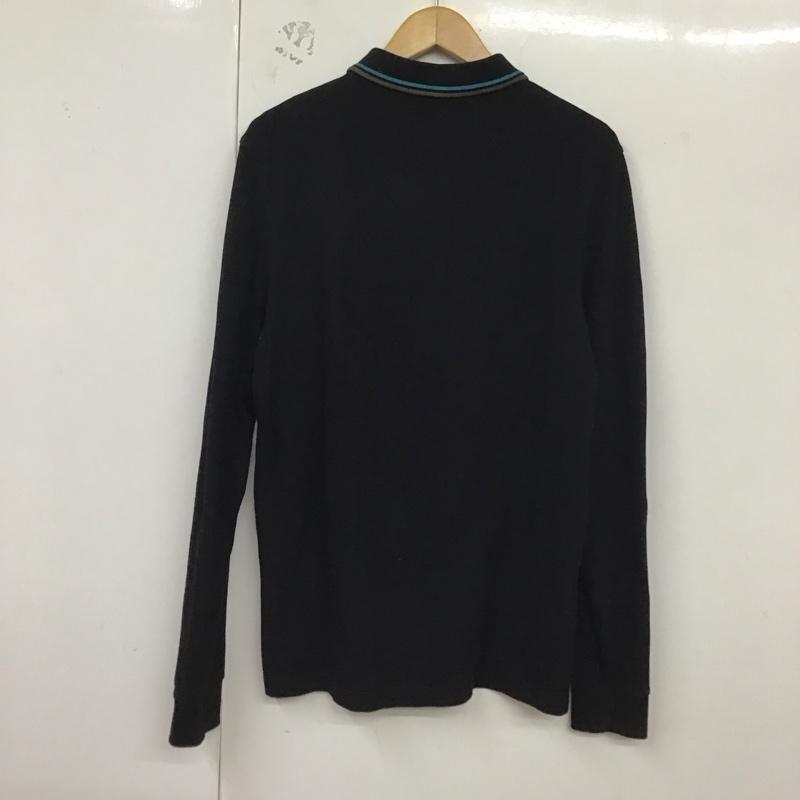フレッドペリー FRED PERRY ポロシャツ 長袖 長袖ポロシャツ 長袖カットソー カラーシャツ M ロゴ、文字 黒 / ブラック /  メンズ USED 古着 中古 10129890