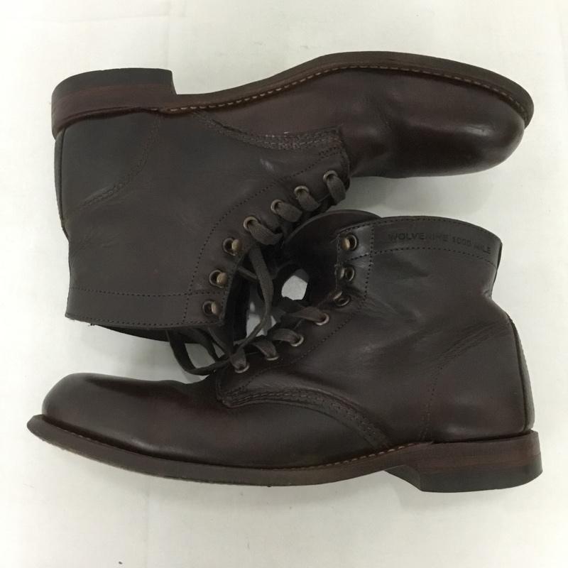 ウルウ゛ァリン WOLVERINE ブーツ ショートブーツ 1000MILE BOOTS W05301 ロゴ、文字 茶 / ブラウン /  メンズ USED 古着 中古 10133903