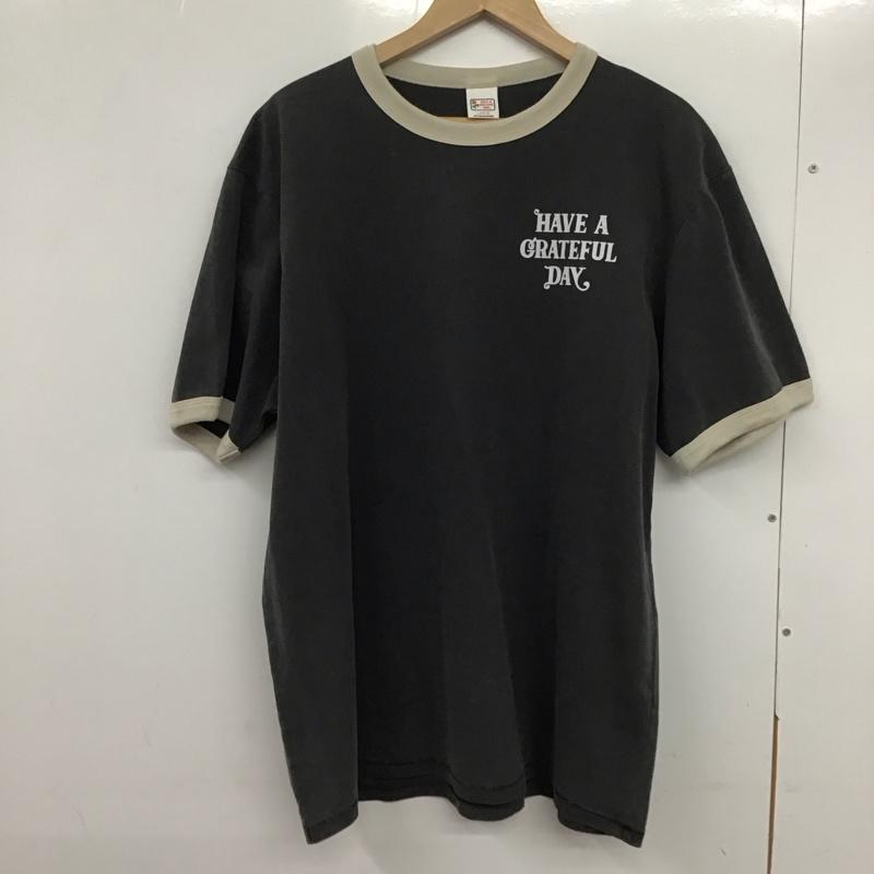 ハブアグレイトフルデイ HAVE A GRATEFUL DAY Tシャツ 半袖 半袖カットソー プリントTシャツ クルーネックカットソー L ロゴ、文字 灰 / グレー /  メンズ USED 古着 中古 10133114
