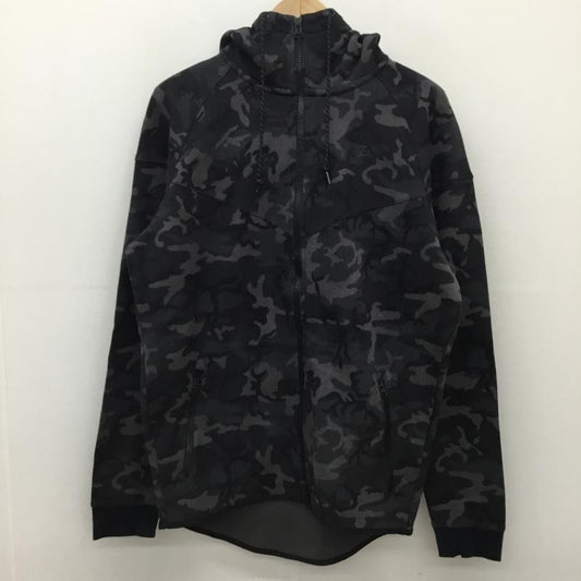 ナイキ NIKE パーカー 長袖 694005-233 テック フリース ジップアップ パーカー L カモフラージュ柄・迷彩 黒 / ブラック /  メンズ USED 古着 中古 10136087