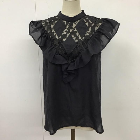 リリー ブラウン Lily Brown カットソー 半袖 lwft212062 エンブロイダリーレースブラウス ノースリーブカットソー 無地 X 花柄 黒 / ブラック /  レディース USED 古着 中古 10118007
