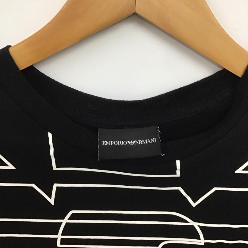 エンポリオアルマーニ EMPORIO ARMANI Tシャツ 半袖 半袖カットソー プリントTシャツ クルーネックカットソー L プリント 黒 / ブラック /  メンズ USED 古着 中古 10148250