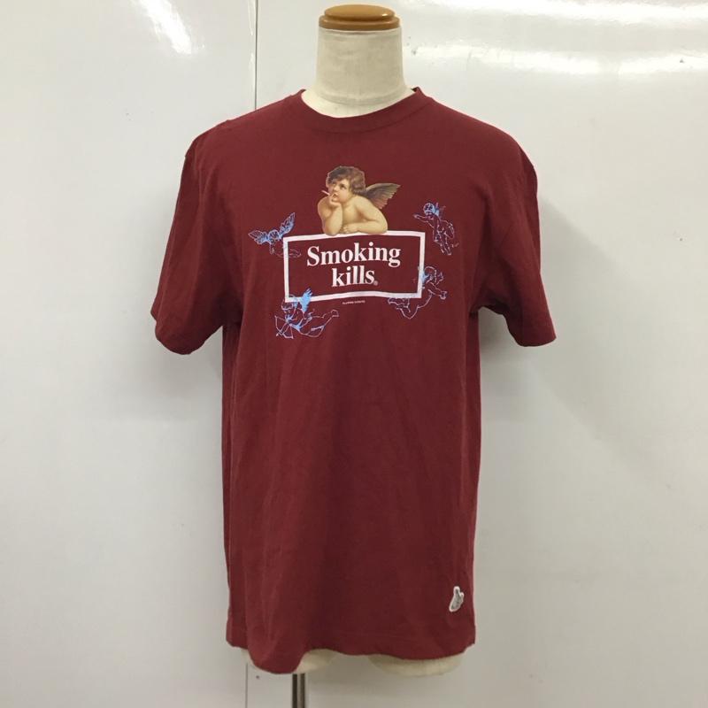 エフアールツー FR2 Tシャツ 半袖 半袖カットソー プリントTシャツ クルーネックカットソー M プリント えんじ / ワインレッド /  メンズ USED 古着 中古 10117276