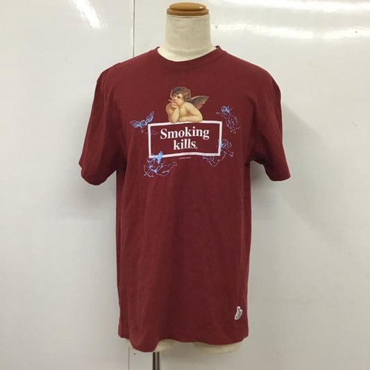 エフアールツー FR2 Tシャツ 半袖 半袖カットソー プリントTシャツ クルーネックカットソー M プリント えんじ / ワインレッド /  メンズ USED 古着 中古 10117276