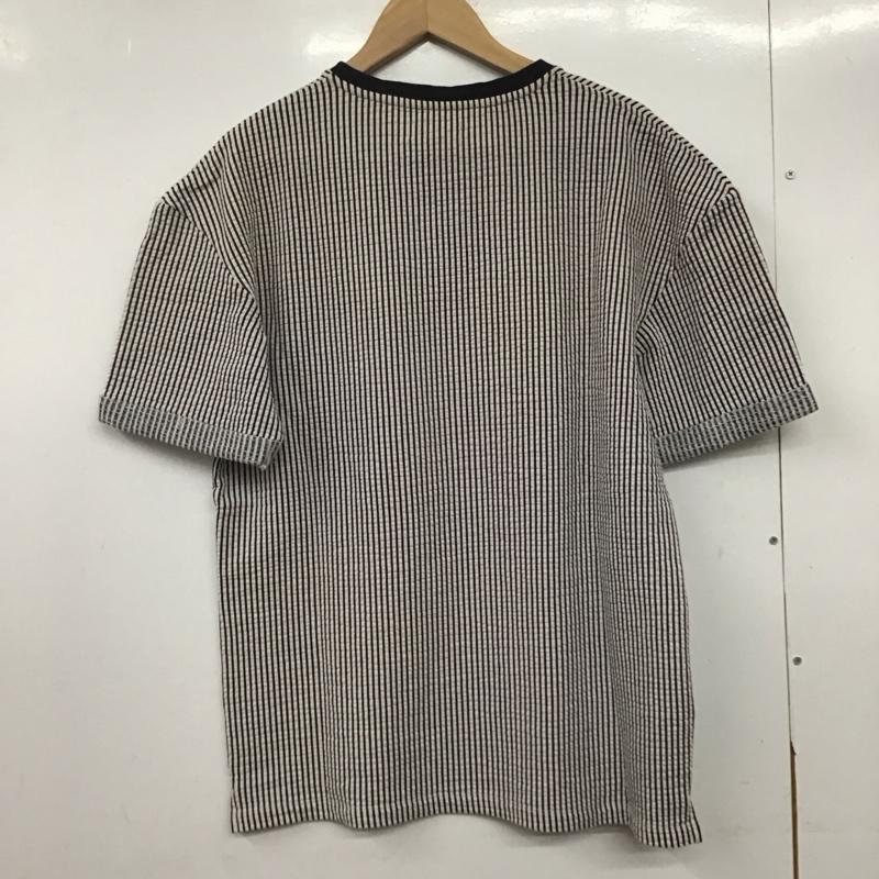 ザラメン ZARA MAN カットソー 半袖 半袖カットソー プリントTシャツ クルーネックカットソー M ストライプ 白 / ホワイト / X 黒 / ブラック /  メンズ USED 古着 中古 10145535