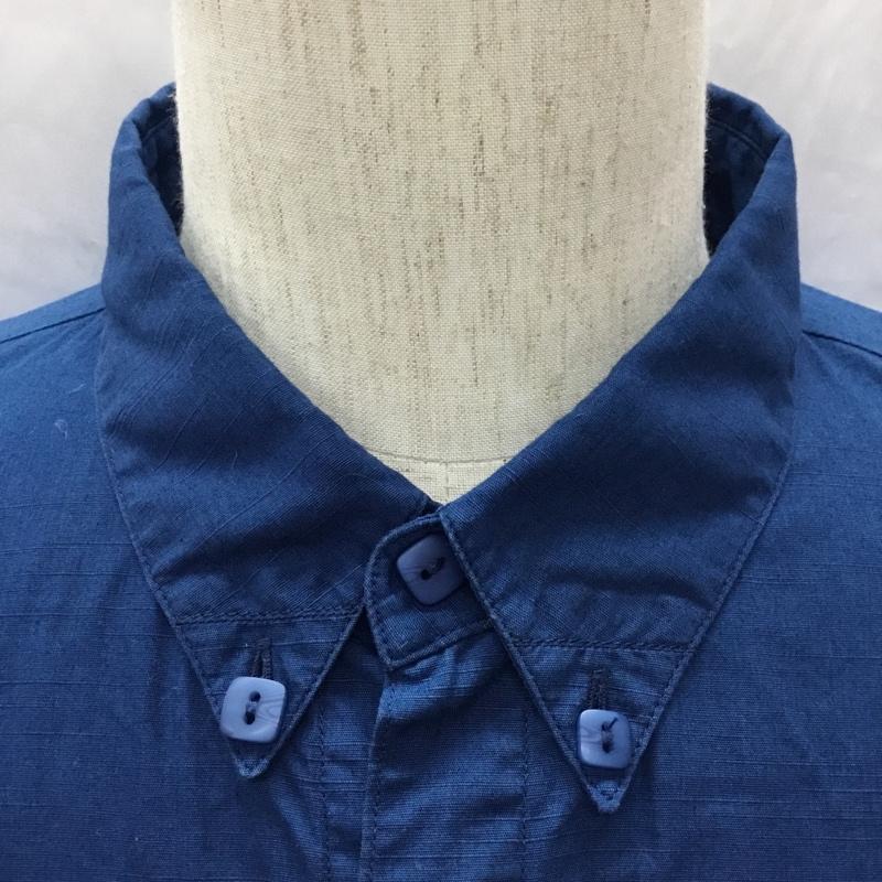 テンダーロイン TENDERLOIN シャツ、ブラウス 半袖 M 無地 X 刺繍 青 / ブルー /  メンズ USED 古着 中古 10112808