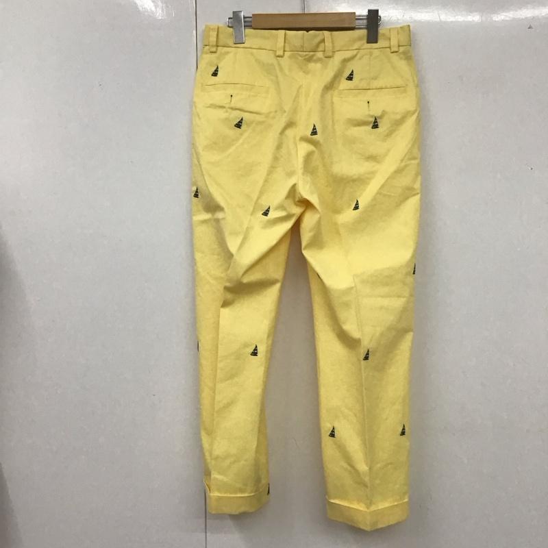 ブルックスブラザーズ BROOKS BROTHERS パンツ チノパン コットン 刺繍 ヨット W32 32インチ 総柄 黄 / イエロー /  メンズ USED 古着 中古 10111226