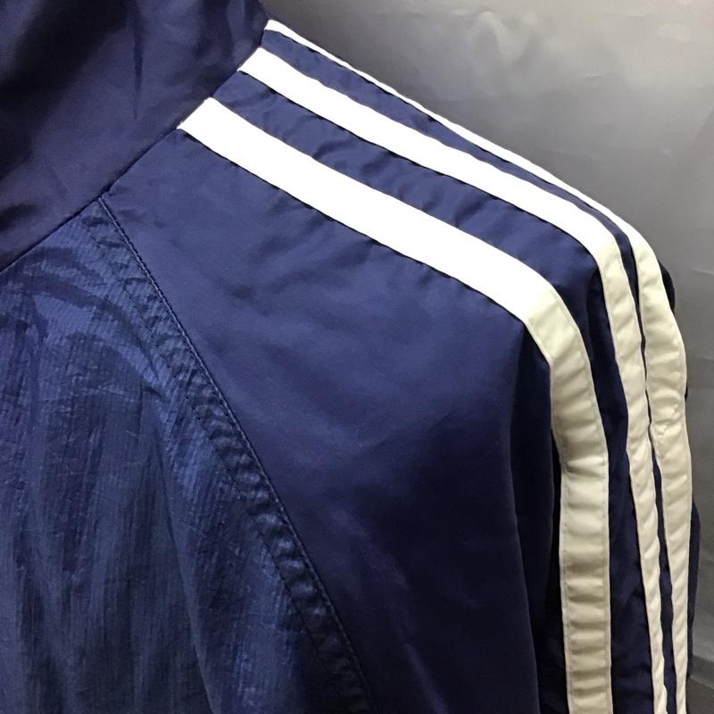 アディダス adidas ジャケット、上着 ジャンパー、ブルゾン ジップアップジャケット ジャンパー ジャケット カジュアルジャケット アウター M ロゴ、文字 紺 / ネイビー /  メンズ USED 古着 中古 10117450