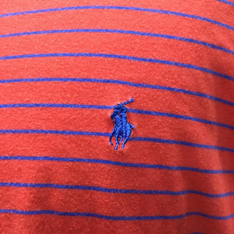 ポロバイラルフローレン Polo by RALPH LAUREN Tシャツ 半袖 半袖カットソー プリントTシャツ クルーネックカットソー M ボーダー柄 赤 / レッド /  メンズ USED 古着 中古 10115770
