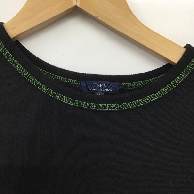 アイテムズ アーバンリサーチ ITEMS URBAN RESEARCH カットソー 長袖 長袖カットソー 無地カットソー クルーネック 38 無地 黒 / ブラック /  メンズ USED 古着 中古 10145280