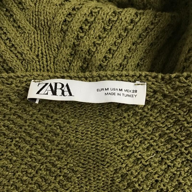 ザラ ZARA カーディガン 長袖 M 無地 緑 / グリーン /  レディース USED 古着 中古 10125056