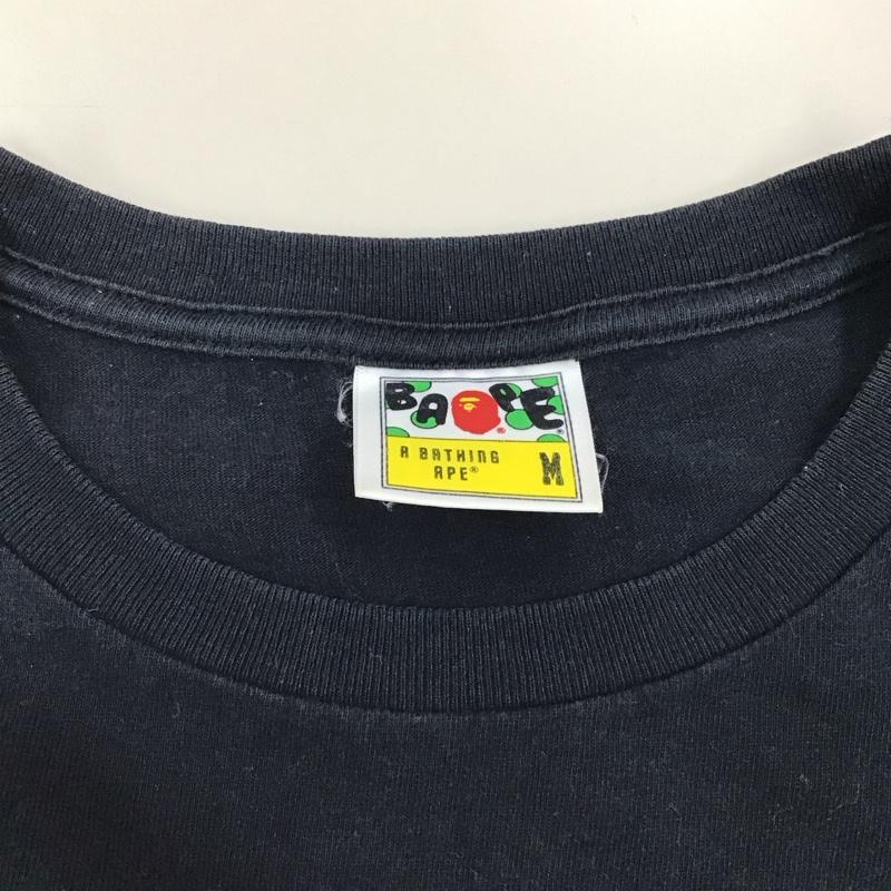 アベイシングエイプ A BATHING APE Tシャツ 長袖 M プリント 黒 / ブラック /  メンズ USED 古着 中古 10122073