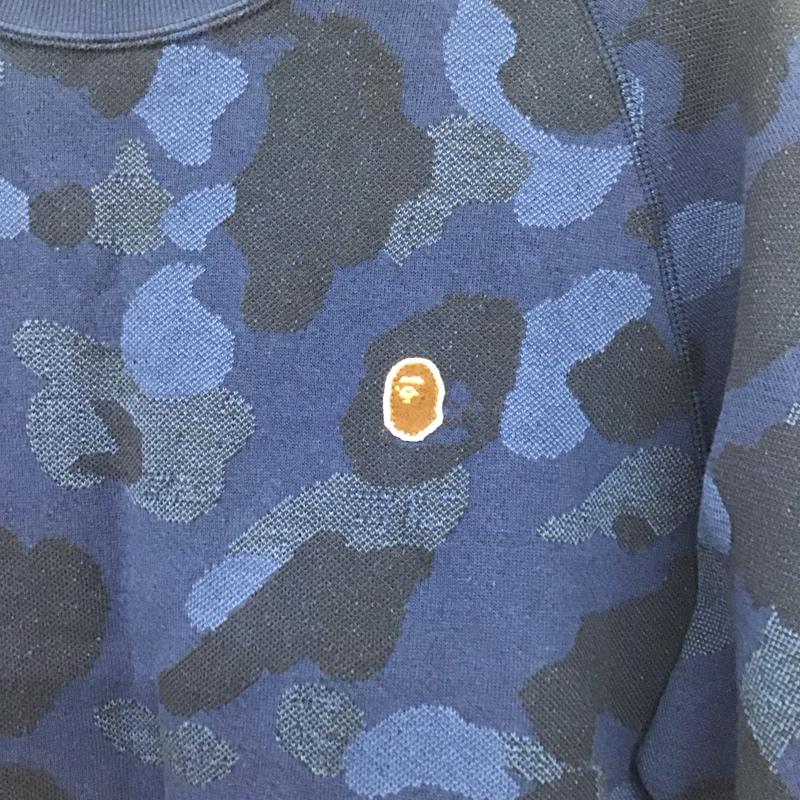 アベイシングエイプ A BATHING APE トレーナー 長袖 長袖トレーナー スウェット クルーネック プルオーバー XL プリント 紺 / ネイビー /  メンズ USED 古着 中古 10140855