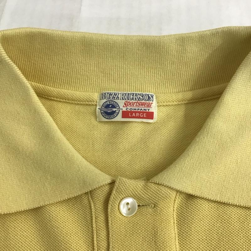 バズリクソンズ Buzz Rickson s ポロシャツ 半袖 半袖ポロシャツ カラーシャツ 半袖カットソー L ロゴ、文字 黄 / イエロー /  メンズ USED 古着 中古 10113105
