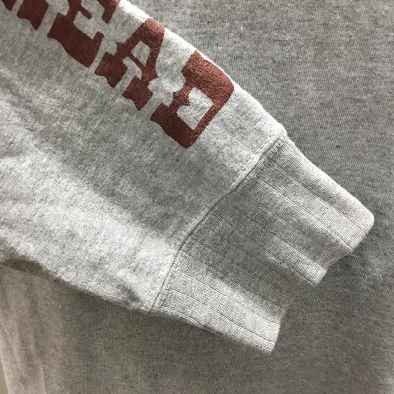 フラットヘッド The Flat Head Tシャツ 長袖 40 ロゴ、文字 X プリント 灰 / グレー /  メンズ USED 古着 中古 10109611