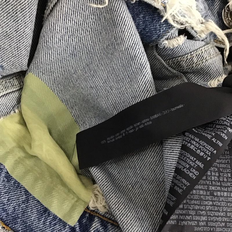 ザラ ZARA ジャケット、上着 ジャケット、ブレザー デニムジャケット カラージャケット 長袖ジャケット ダメージ加工ブルゾン L 無地 インディゴ / インディゴ /  メンズ USED 古着 中古 10110811