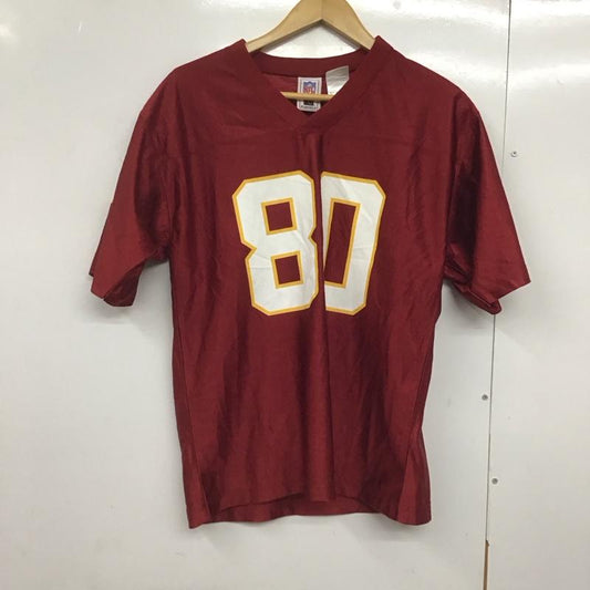 ナショナルフットボールリーグ NFL カットソー 半袖 半袖カットソー Vネック プリントカットソー ユニフォーム L ロゴ、文字 えんじ / ワインレッド /  メンズ USED 古着 中古 10142597