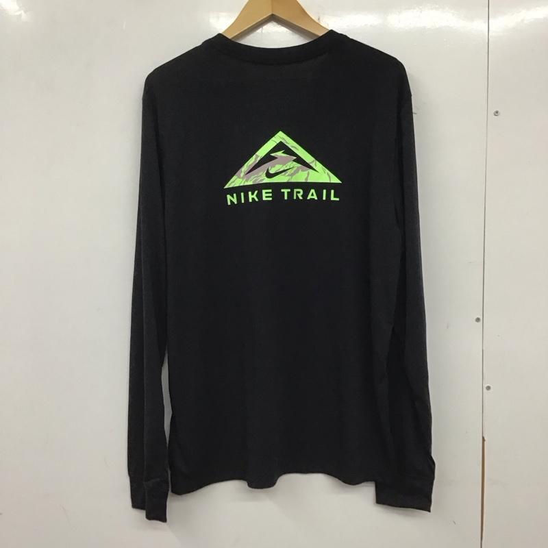 ナイキ NIKE カットソー 長袖 dm5426-010 トレイルロングスリーブトップ 長袖カットソー XL ロゴ、文字 黒 / ブラック /  メンズ USED 古着 中古 10136841