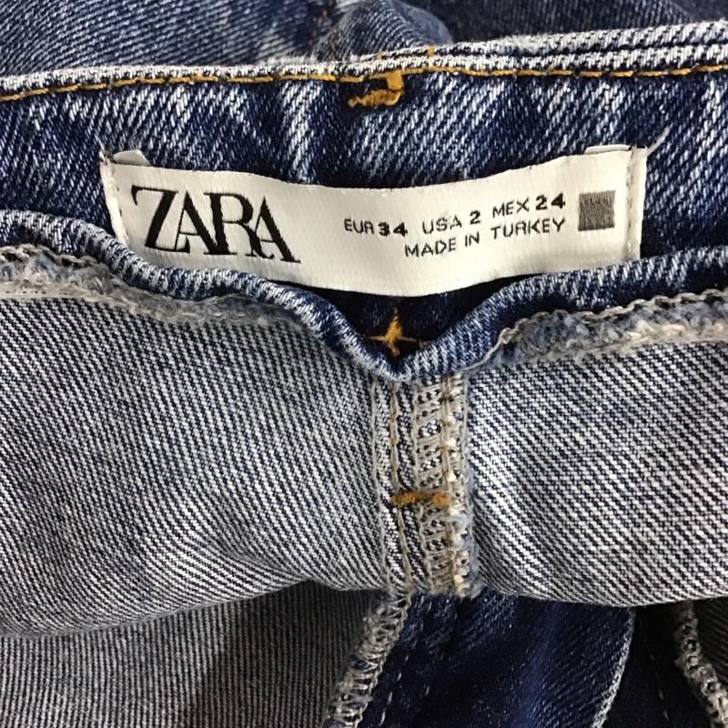 ザラ ZARA パンツ デニム、ジーンズ デニムパンツ ワイドパンツ カジュアルパンツ 34 無地 インディゴ / インディゴ /  レディース USED 古着 中古 10128921