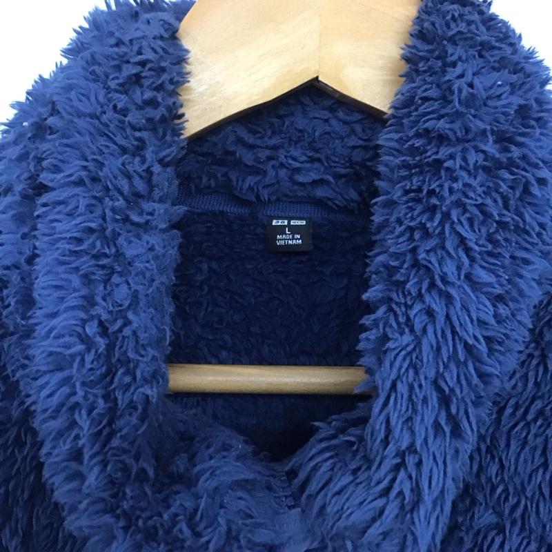 ユニクロ UNIQLO ジャケット、上着 ジャンパー、ブルゾン 341-440593 ファーリーフリースフルジップジャケット スタンドカラー L 無地 青 / ブルー /  メンズ USED 古着 中古 10140996
