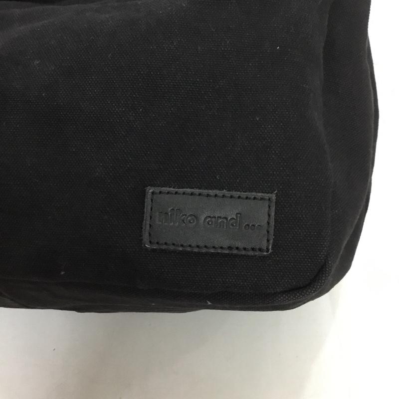 ニコアンド niko and... トートバッグ トートバッグ コットン キャンバス ロゴ、文字 黒 / ブラック /  レディース USED 古着 中古 10149825