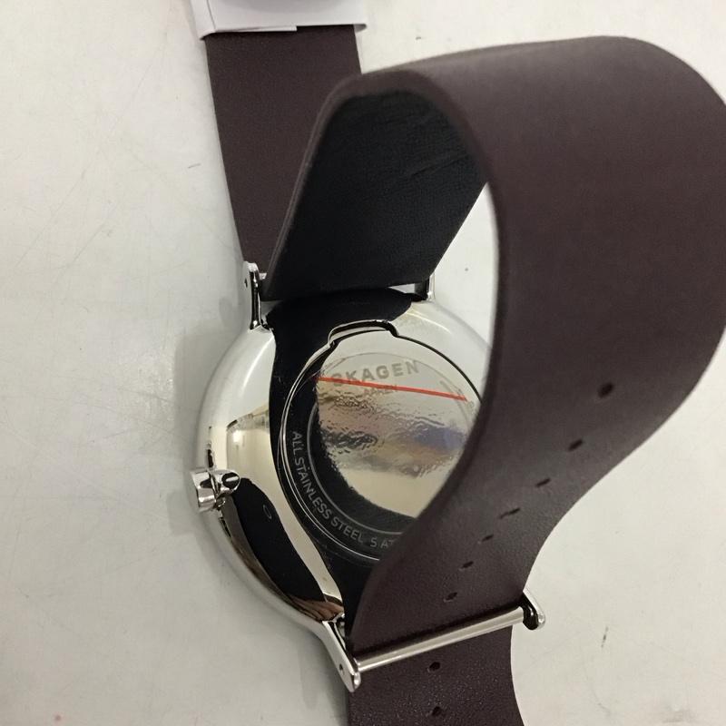 スカーゲン SKAGEN 腕時計 アナログ（クォーツ式） SKW6478 レザーベルト 箱有 ロゴ、文字 紺 / ネイビー /  メンズ USED 古着 中古 10134337
