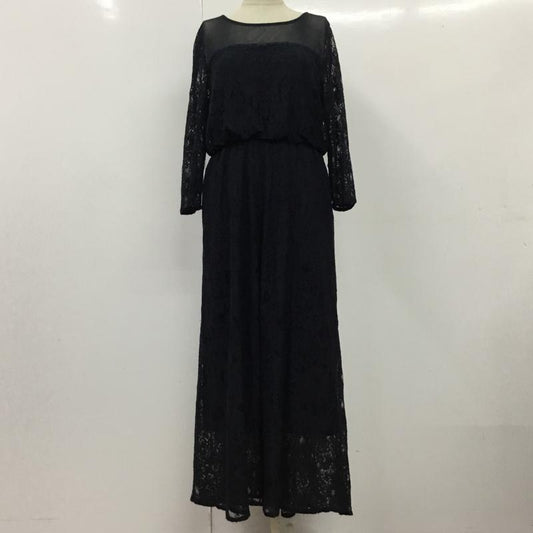 アパートバイローリーズ apart by lowrys ワンピース ロングスカート 半袖ロングワンピース フレアスカート 切り替えワンピース M 総柄 紺 / ネイビー /  レディース USED 古着 中古 10118567